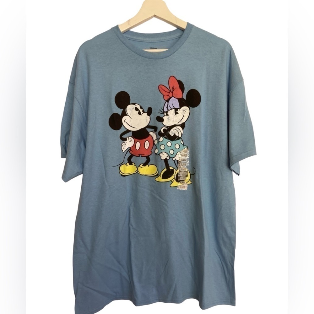 DISNEY Mickey and Minnie Mouse Light blue Tshirt Size XL NEW